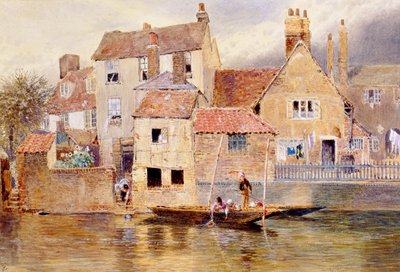 The Old Cottages at Eton by Myles Birket Foster